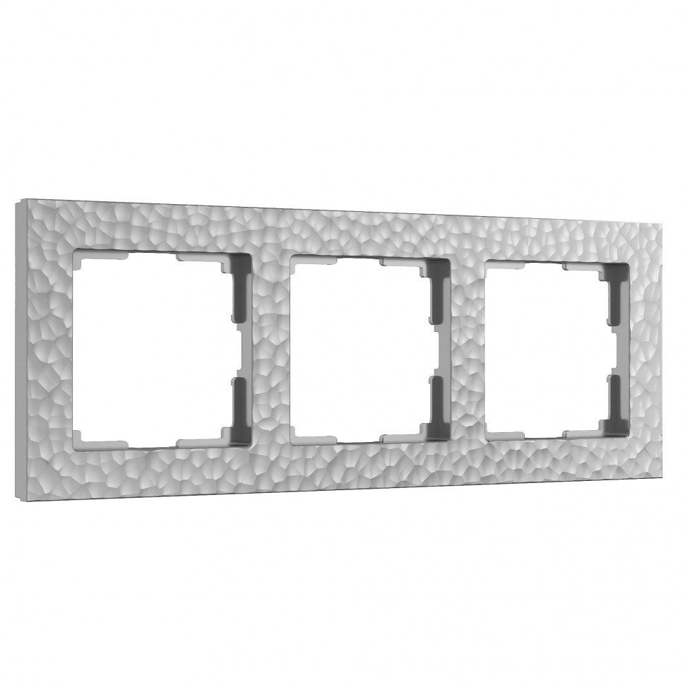 Рамка из поликарбоната на 3 поста Hammer серебряный W0032406 фото 1 &mdash; Multielectrika