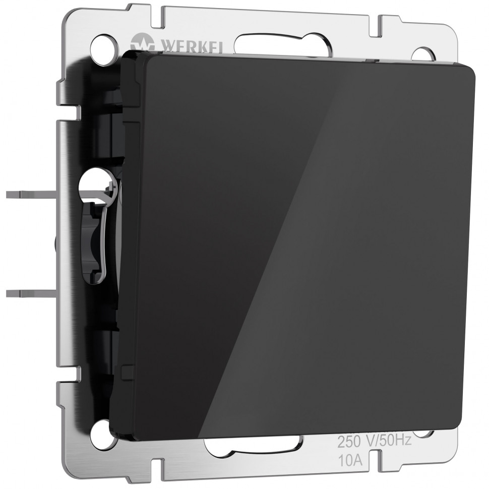 Выключатель одноклавишный (черный акрил) W1110048 фото 1 &mdash; Multielectrika