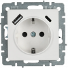 Розетка с заземлением с защитными шторками 16А с USB A+C 18Вт IEK Brite РЮш11-1-БрБ белая фото 2 — Multielectrika