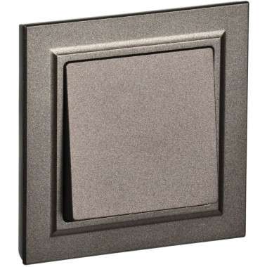 Выключатель одноклавишный 10А в сборе IEK Brite ВСР10-1-0-БрТБ темная бронза — Multielectrika