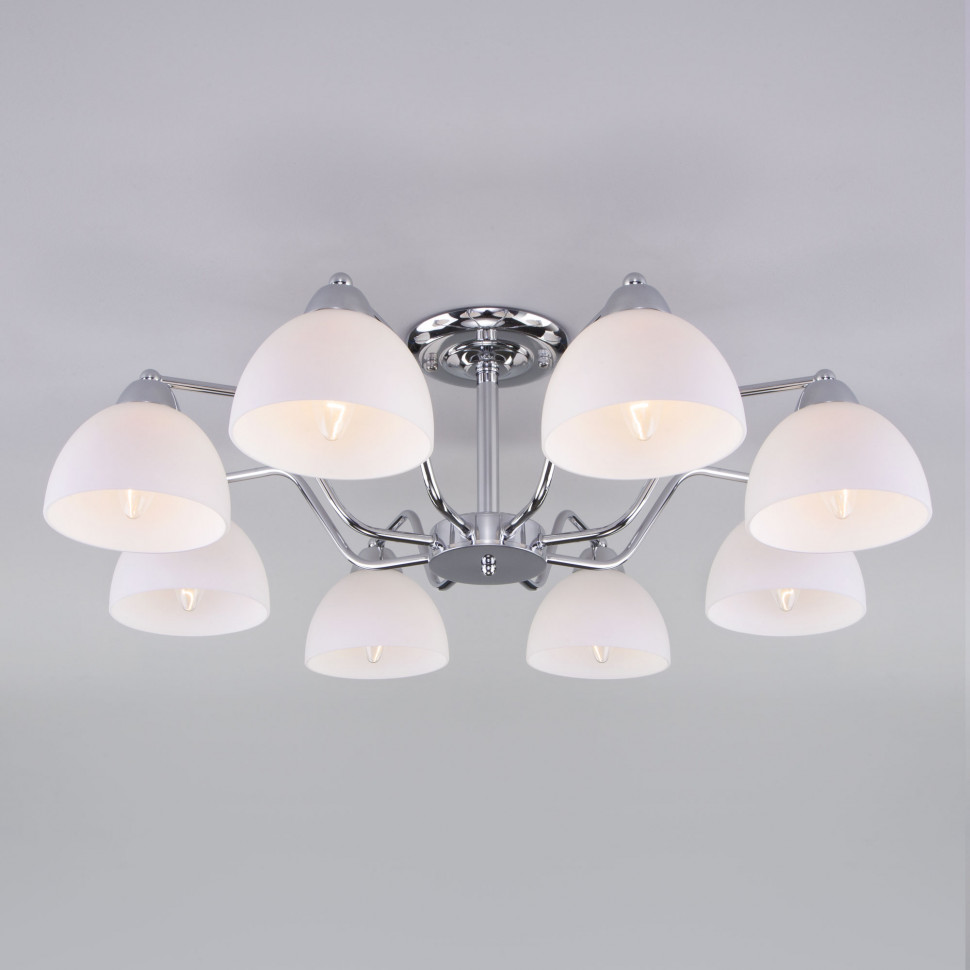 Потолочная люстра с плафонами 30172/8 хром фото 1 &mdash; Multielectrika