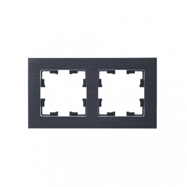 Рамка на 2 поста IEK Brite РУ-2-1-БрА металл алюминий — Multielectrika