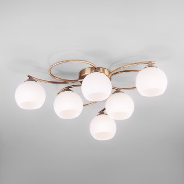 Потолочная люстра с плафонами 30144/6 античная бронза — Multielectrika