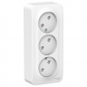 Розетка тройная Systeme Electric Blanca без заземления, со шторками, белая 16А