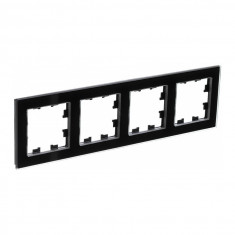 Рамка Schneider Electric Atlas Design Nature на 4 поста, черное стекло &mdash; Multielectrika