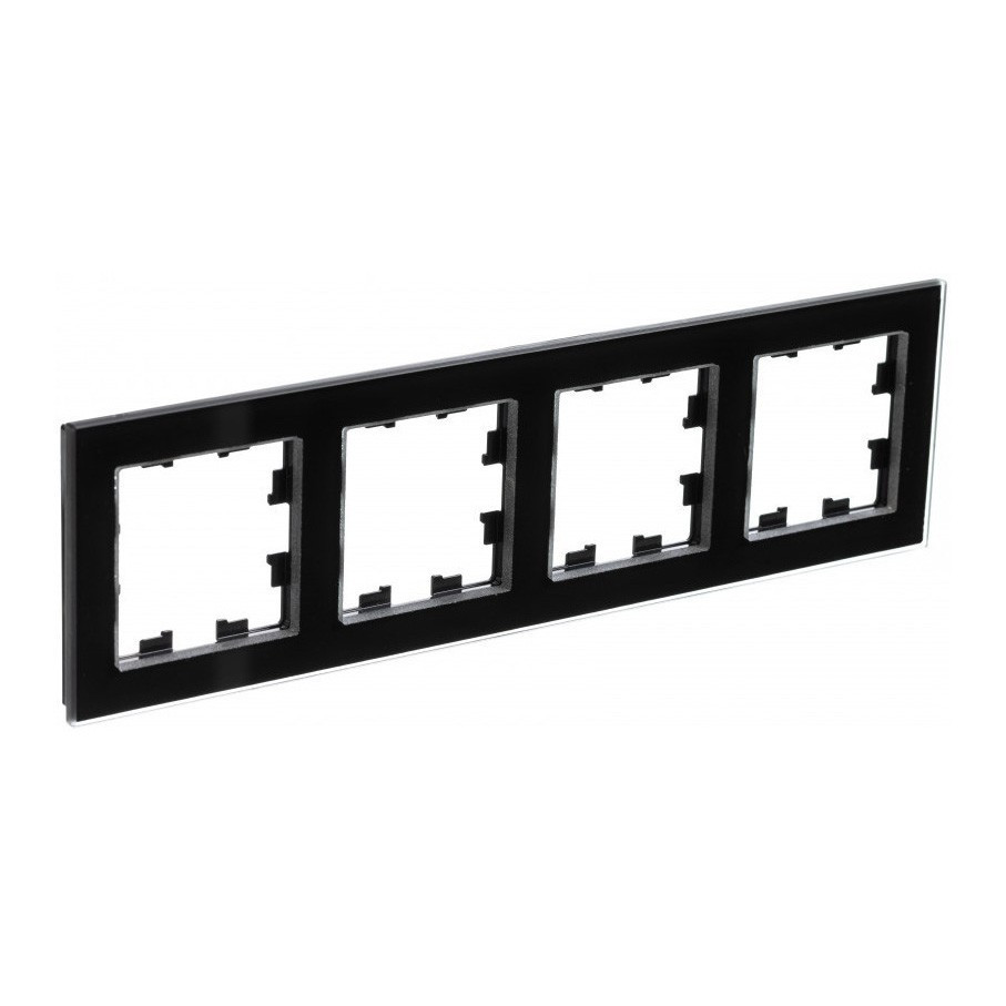 Рамка Schneider Electric Atlas Design Nature на 4 поста, черное стекло фото 1 — Multielectrika