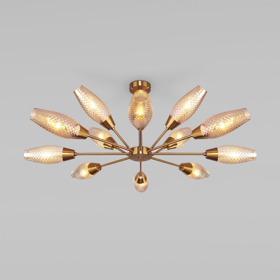 Потолочная люстра с плафонами 60140/12 золото фото 1 &mdash; Multielectrika