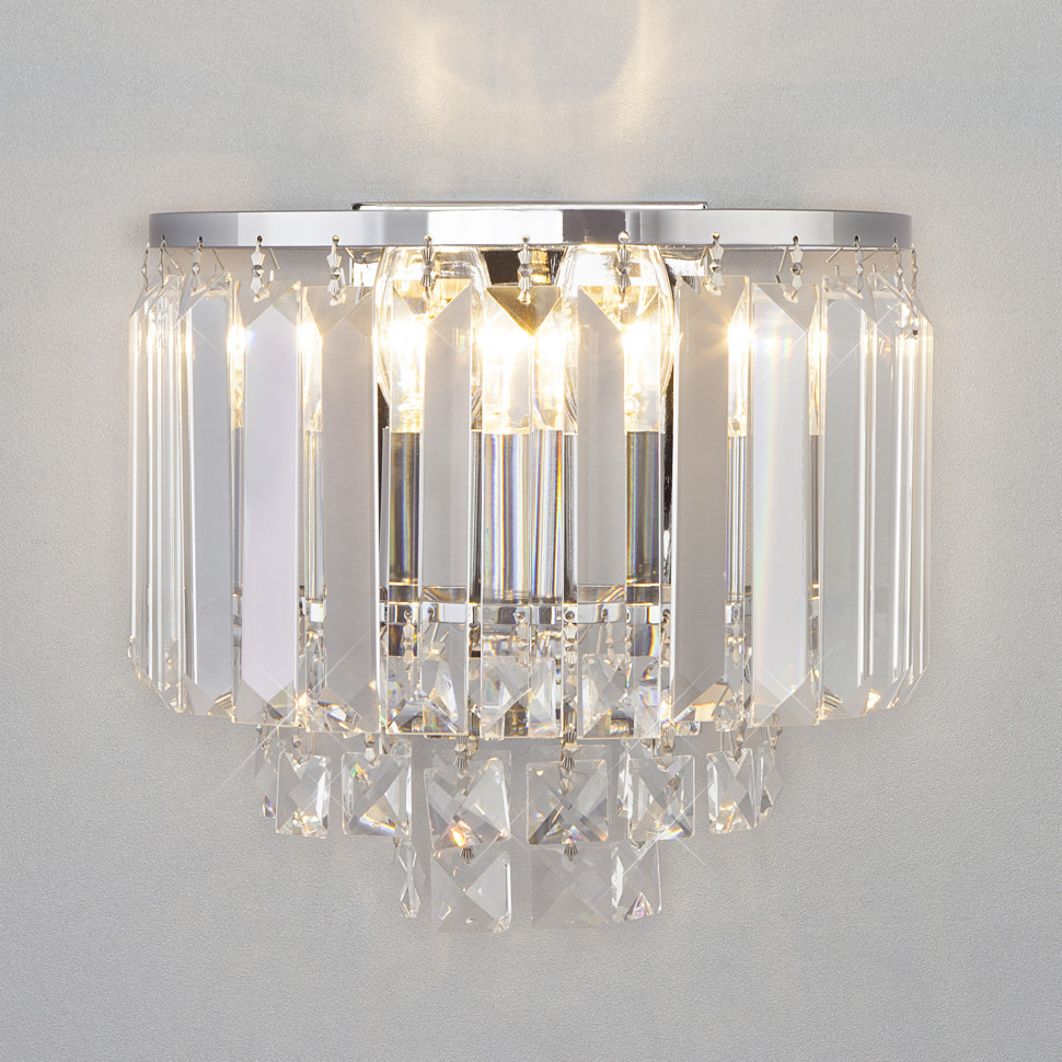Настенный светильник с хрусталем 10121/2 хром фото 1 &mdash; Multielectrika