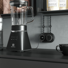 Розетка с заземлением Vintage черный матовый/хром W5871051 &mdash; Multielectrika