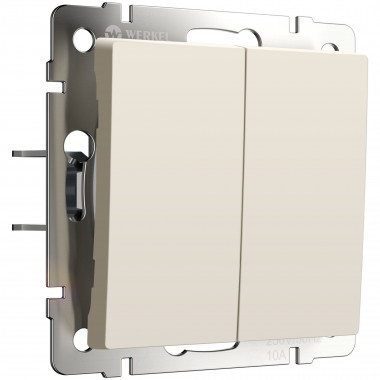 Выключатель двухклавишный с самовозвратом (айвори матовый) W1122462 — Multielectrika