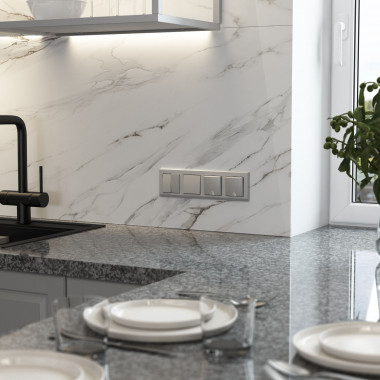 Выключатель одноклавишный проходной (серебряный матовый) W1112065 — Multielectrika