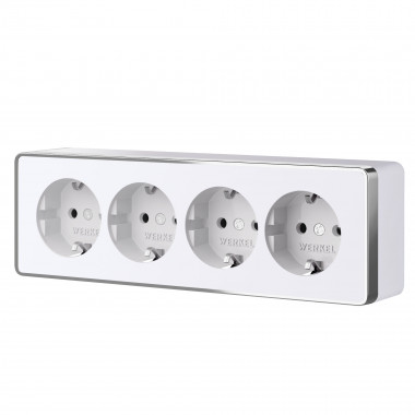 Розетка четверная с заземлением и шторками Gallant белая W5072210 &mdash; Multielectrika