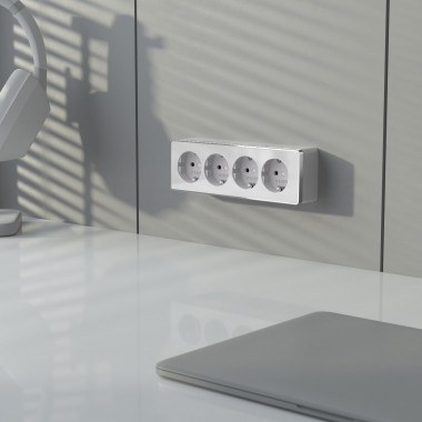 Розетка четверная с заземлением и шторками Gallant белая W5072210 &mdash; Multielectrika