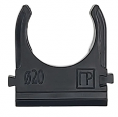 Крепеж - клипса для труб черная d-20 "Промрукав" &mdash; Multielectrika