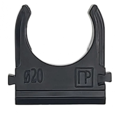 Крепеж - клипса для труб черная d-20 &quot;Промрукав&quot; — Multielectrika