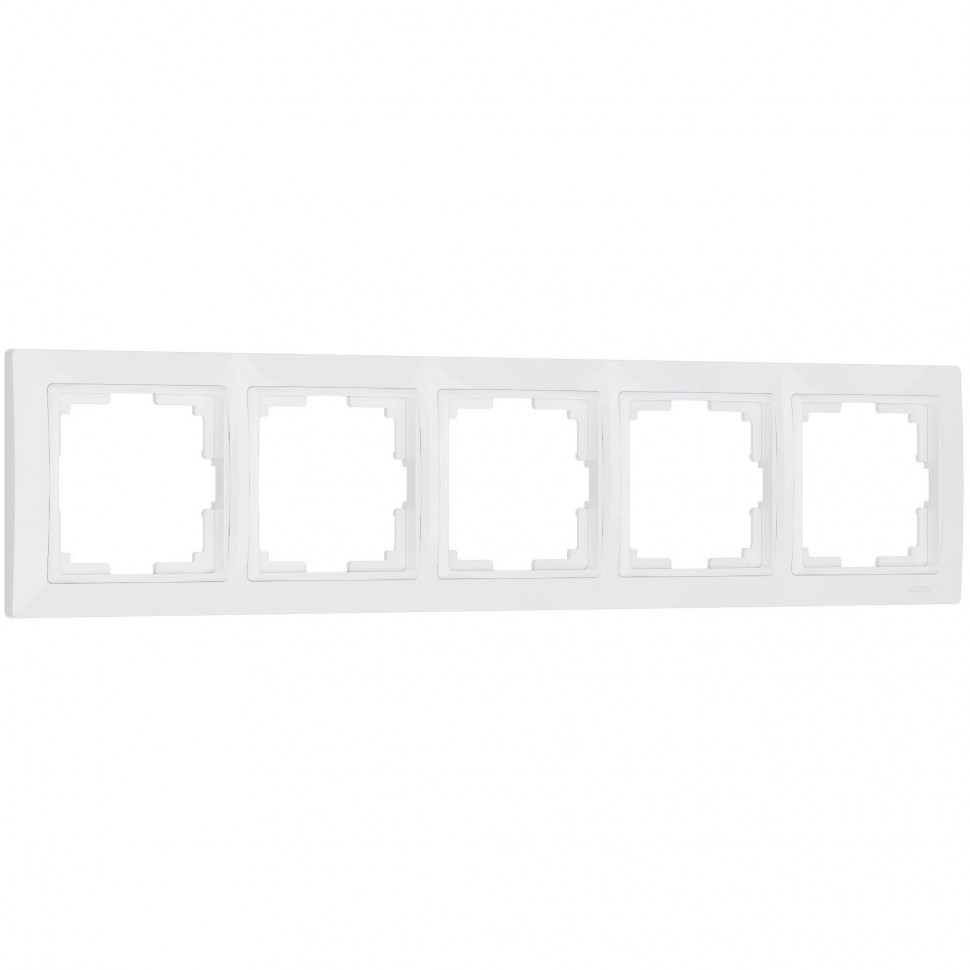 Рамка из поликарбоната на 5 постов Snabb Basic белый W0052001 фото 1 — Multielectrika