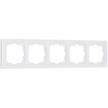 Рамка из поликарбоната на 5 постов Snabb Basic белый W0052001 &mdash; Multielectrika