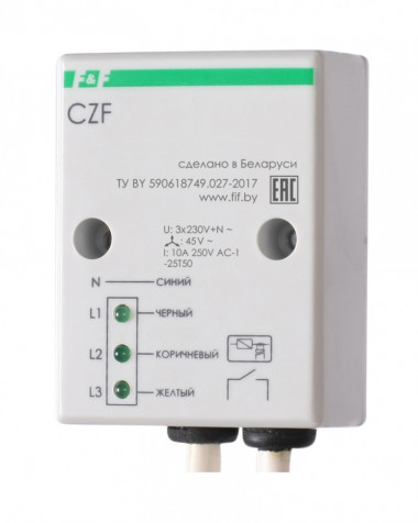 Реле контроля наличия, асимметрии фаз CZF — Multielectrika