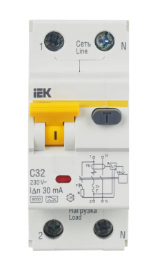 Дифференциальный автомат АВДТ 32 C32 30мА тип А IEK MAD22-5-032-C-30 &mdash; Multielectrika