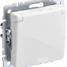 Розетка с заземлением с защитными шторками и крышкой 16А IP44 IEK Brite РСбш10-3-44-БрБ белая