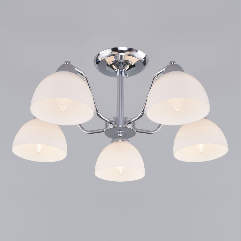 Потолочная люстра с плафонами 30172/5 хром фото 1 &mdash; Multielectrika