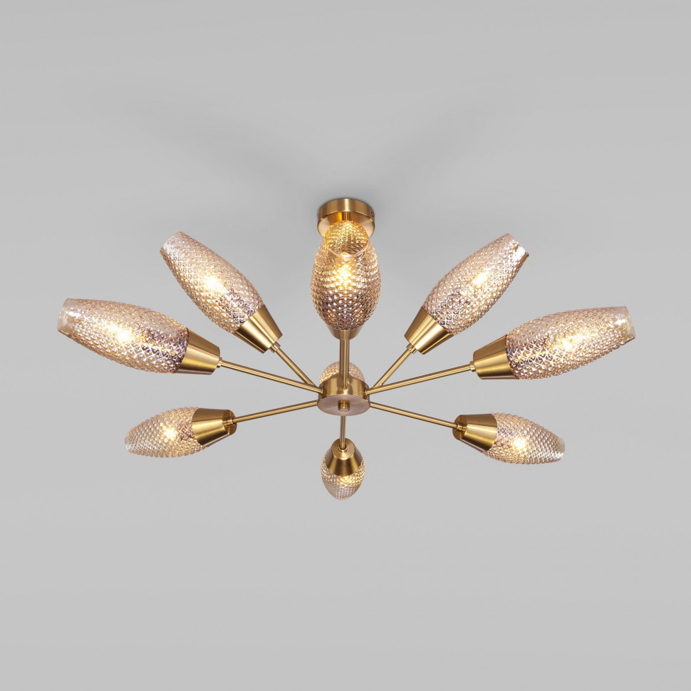 Потолочная люстра с плафонами 60140/9 золото фото 1 &mdash; Multielectrika
