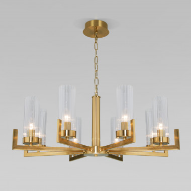 Подвесная люстра со стеклянными плафонами 60133/8 латунь — Multielectrika