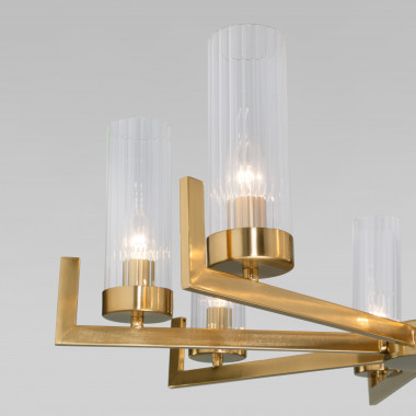 Подвесная люстра со стеклянными плафонами 60133/8 латунь — Multielectrika