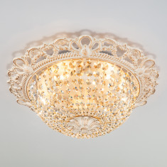 Потолочная люстра с хрусталем 3298/5 белый с золотом &mdash; Multielectrika