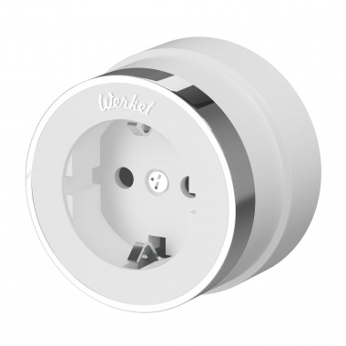 Розетка с заземлением Vintage белый матовый/хром W5871050 &mdash; Multielectrika