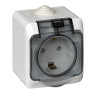 Розетка с заземлением со шторками IP44 16А 250B Белый Schneider Electric Этюд PA16-044B