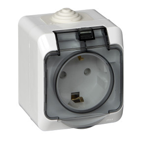 Розетка с заземлением со шторками IP44 16А 250B Белый Schneider Electric Этюд PA16-044B фото 1 — Multielectrika