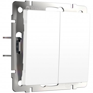 Выключатель двухклавишный с самовозвратом (белый матовый) W1122461 &mdash; Multielectrika