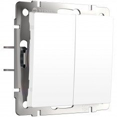 Выключатель двухклавишный с самовозвратом (белый матовый) W1122461 &mdash; Multielectrika