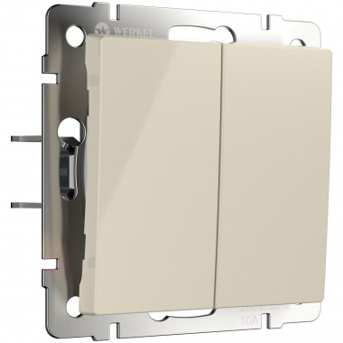 Выключатель двухклавишный с самовозвратом (слоновая кость) W1122403 — Multielectrika