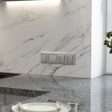 Выключатель одноклавишный с подсветкой (серебряный матовый) W1110165 — Multielectrika