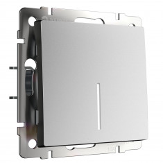 Выключатель одноклавишный с подсветкой (серебряный матовый) W1110165 &mdash; Multielectrika