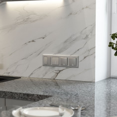 Выключатель одноклавишный с подсветкой (серебряный матовый) W1110165 &mdash; Multielectrika