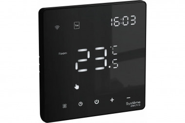 Терморегулятор программируемый с Wi-Fi, 16А Systeme Electric ARTGALLERY, скрытый монтаж, моноблочный, карбон &mdash; Multielectrika