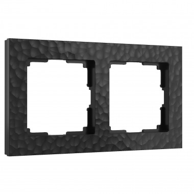 Рамка из поликарбоната на 2 поста Hammer черный W0022408 &mdash; Multielectrika