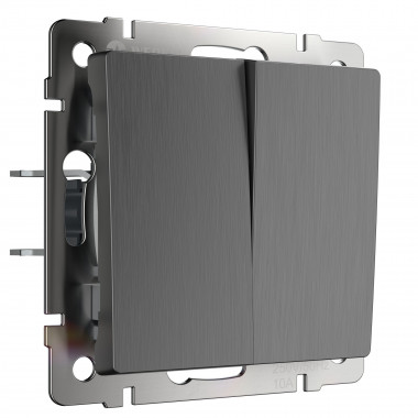 Выключатель двухклавишный проходной (графит рифленый) W1122004 &mdash; Multielectrika