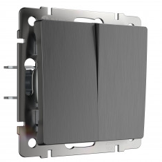 Выключатель двухклавишный проходной (графит рифленый) W1122004 &mdash; Multielectrika