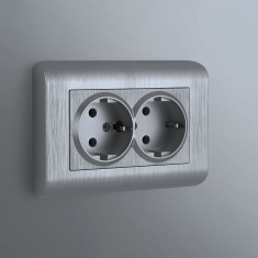 Рамка для двойной розетки (серебряный) W0082106 &mdash; Multielectrika