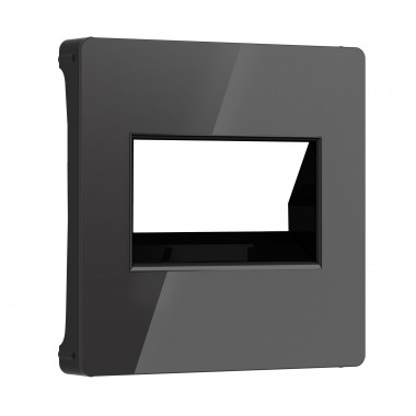 Накладка для двойной розетки Еthernet RJ-45 (черный акрил) W1191148 — Multielectrika