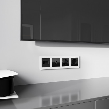 Накладка для двойной розетки Еthernet RJ-45 (черный акрил) W1191148 &mdash; Multielectrika