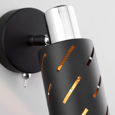 Настенный светильник с поворотным плафоном 20090/1 черный/хром &mdash; Multielectrika