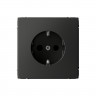 Розетка силовая Systeme Electric ArtGallery со шторками, 16А, базальт