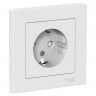 Розетка силовая Schneider Electric Atlas Design со шторками, в сборе, белая