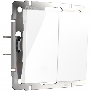 Выключатель двухклавишный с самовозвратом (белый) W1122401 — Multielectrika