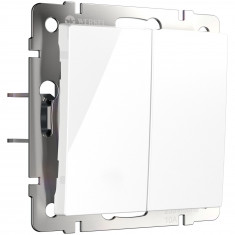 Выключатель двухклавишный с самовозвратом (белый) W1122401 &mdash; Multielectrika